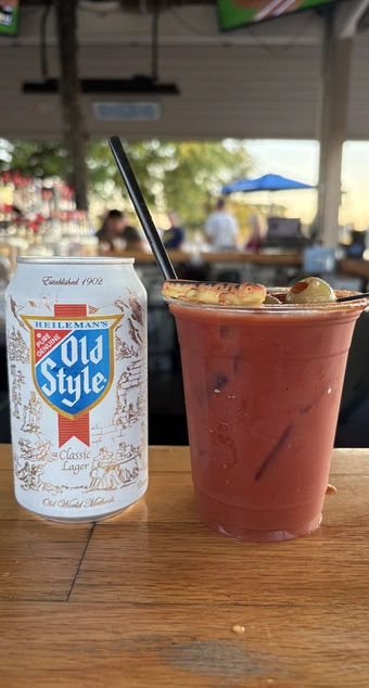 Cocktail with ice on the bar counter